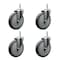 Service Caster 6 Inch Thermoplastic  Rubber Wheel Swivel 58 Inch Threaded Stem Caster Set Service Caster SCC-TS20S614-TPRB-58212-4 - alternate 1